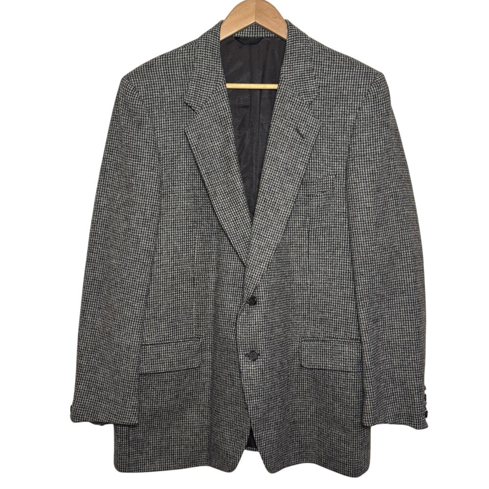 Canali Milano Wool Mohair Blend Tweed Size US 44 2 Button Blazer Jacket